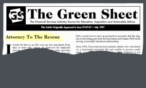 Torn page from The Green Sheet, featuring the article written by Anthony L. Ogden, “Attorney To The Rescue.”