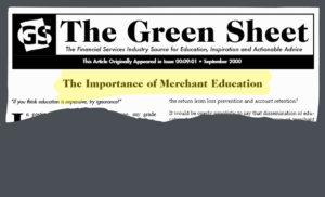 Torn page from The Green Sheet featuring the article written by Anthony L. Ogden, ‘The Importance of Merchant Education